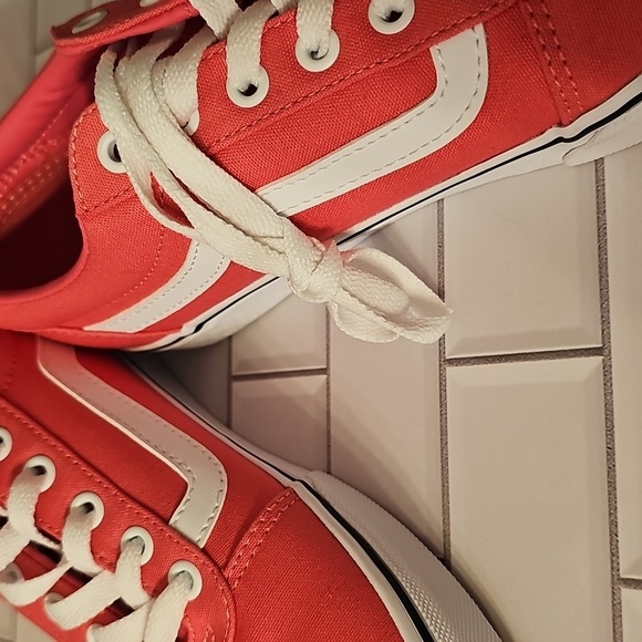 Womens Vans Pink and White Low-Top Sneakers - Picture 8 of 8